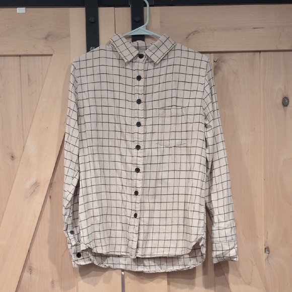 Tradlands Tops - Tradlands Cream and Black Flannel